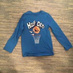 Blue Kids Basketball Graphic Long Sleeve Shirt